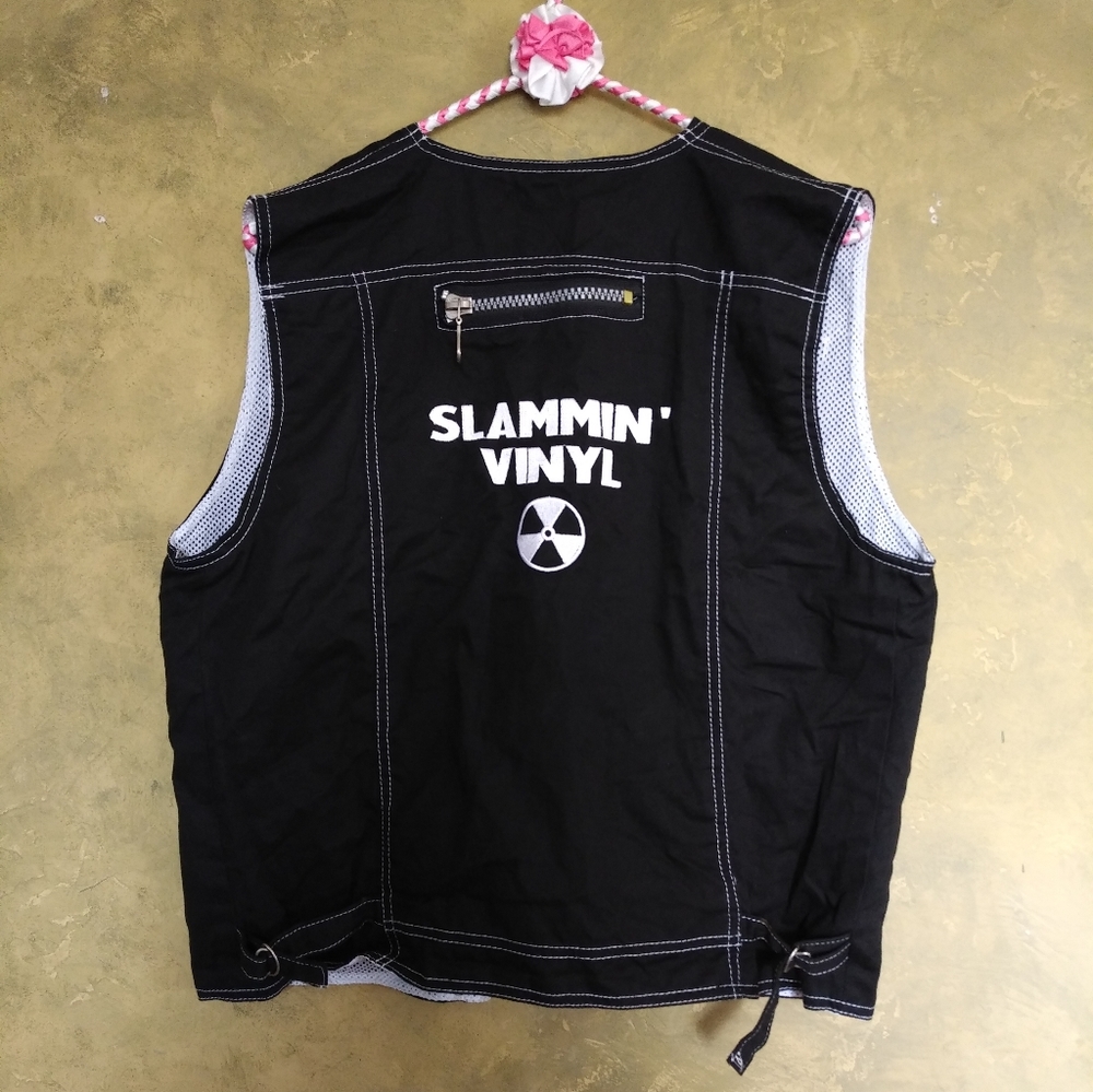 Vintage 90s RARE Slammin' Vinyl Industrial Style Rave Vest - Picture 3 of 15